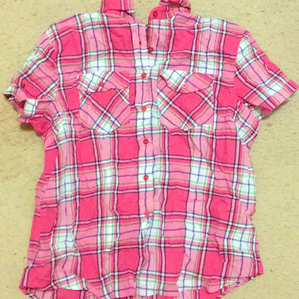 Plaid buttoned down shirt
